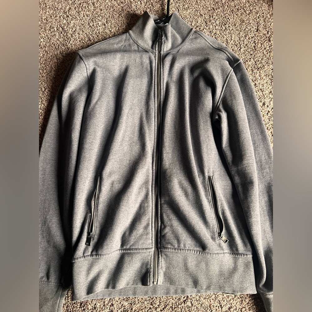 Kirkland Signature Men's Full-Zip Gray Sweater Jacket